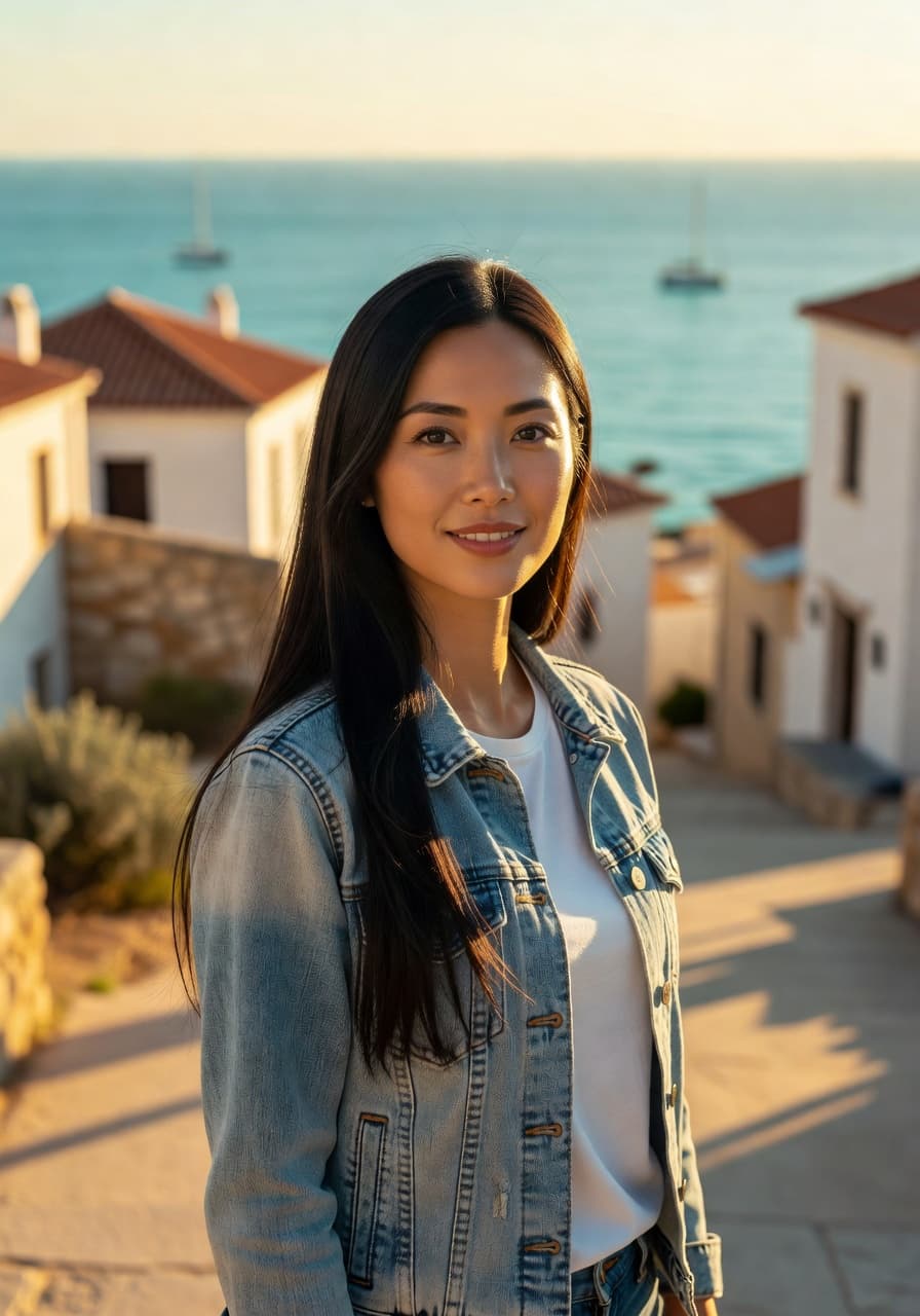 Outdoor travel-style AI portrait from SelfAI AI Photo Studio